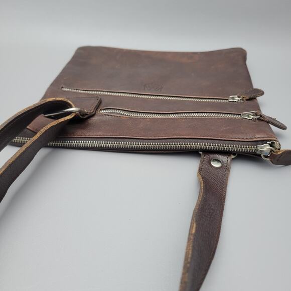 I Malatesta Leather Brown Crossbody Shoulder Bag Made in Italy - Picture 8 of 14